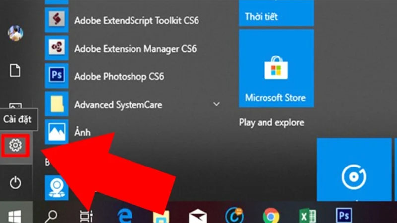 Chọn cài đặt hệ thống