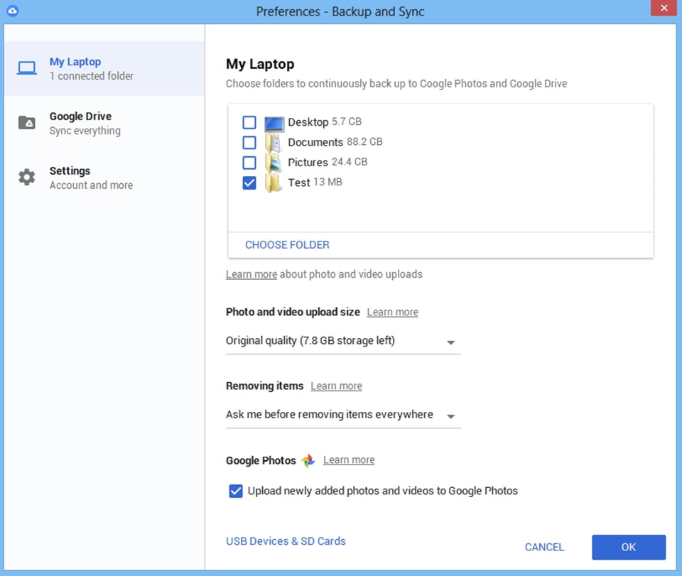 Backup and Sync đồng bộ photo video