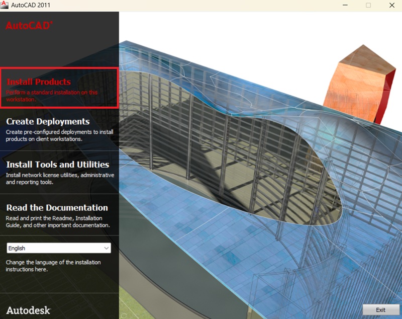 Bấm chọn vào mục “Install Products” Bấm chọn vào mục “Install Products”