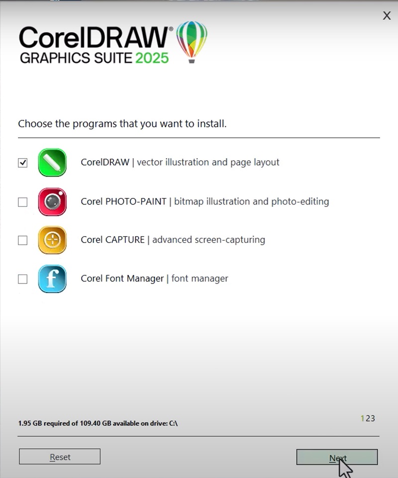 Bỏ chọn những chức năng không cần thiết Bỏ chọn những chức năng không cần thiết