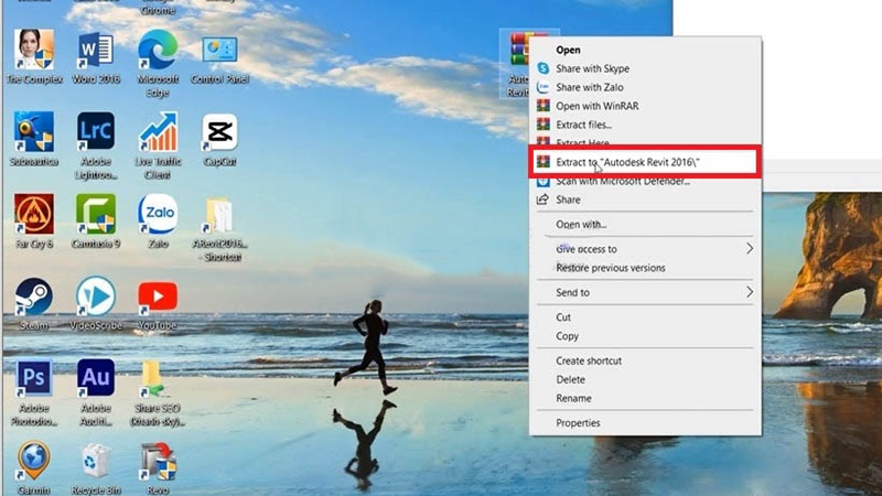 Giải nén file bằng “Extract to Autodesk_Revit_2016x64” Giải nén file bằng “Extract to Autodesk_Revit_2016x64”
