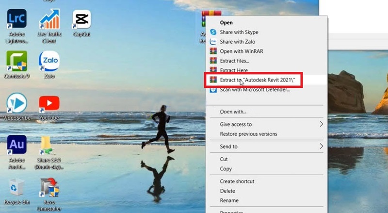 Tải Revit 2021 từ nguồn uy tín, rồi giải nén bằng WinRAR hoặc 7-Zip Tải Revit 2021 từ nguồn uy tín, rồi giải nén bằng WinRAR hoặc 7-Zip