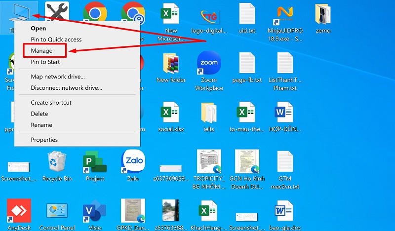 Nhấn chuột phải vào This PC