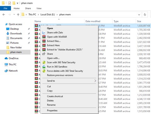 chọn vào mục “Giải nén tại đây” (Extract Here)
