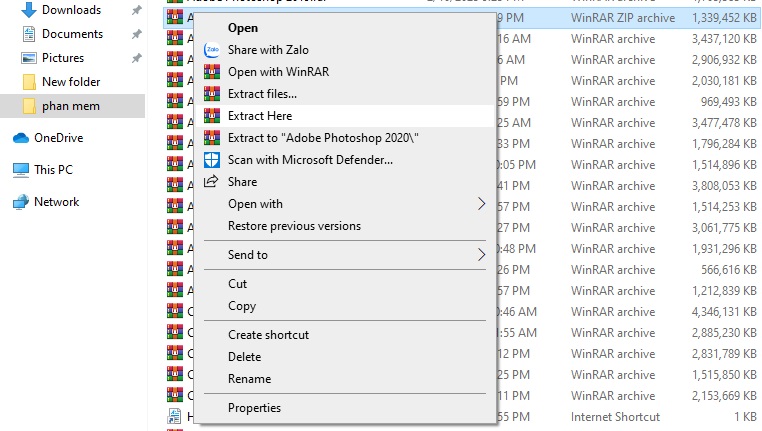 Tiến hành giải nén phần mềm Tiến hành giải nén phần mềm