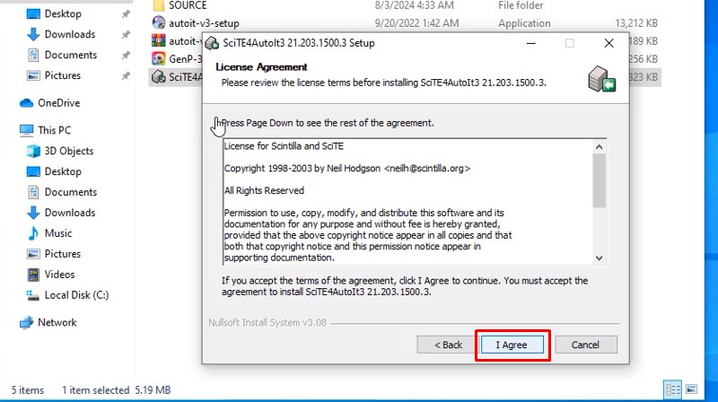 Nhấn chọn mục I Agree