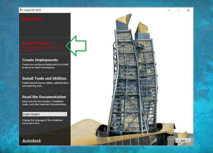 Click vào mục “Install Products”