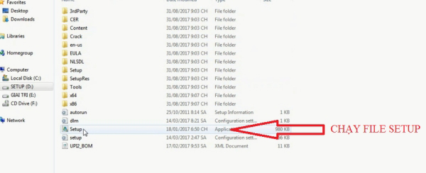 Chạy file Setup Chạy file Setup