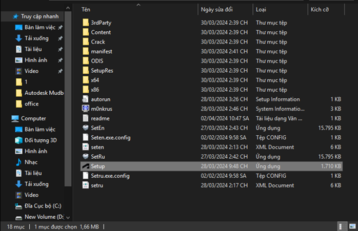 Nhấn vào folder để khởi chạy file setup và bắt đầu cài đặt AutoCAD LT Nhấn vào folder để khởi chạy file setup và bắt đầu cài đặt AutoCAD LT
