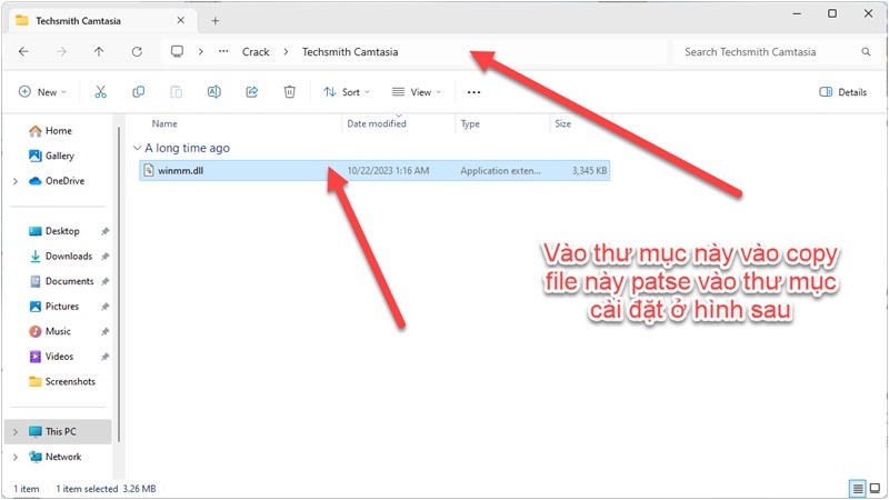 Nhấn chuột phải vào tệp kích hoạt, chọn "Copy" để sao chép Nhấn chuột phải vào tệp kích hoạt, chọn "Copy" để sao chép