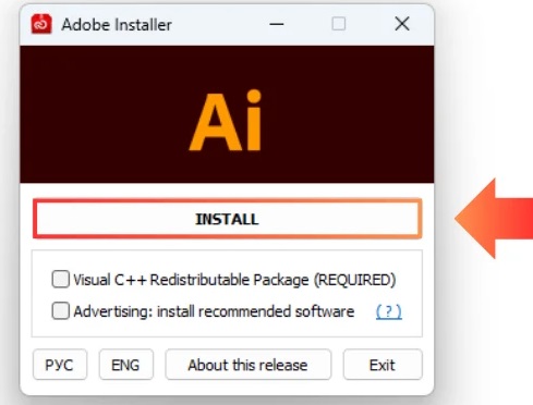 Bỏ chọn “Advertising: Install recommended software” và chọn “Install” 