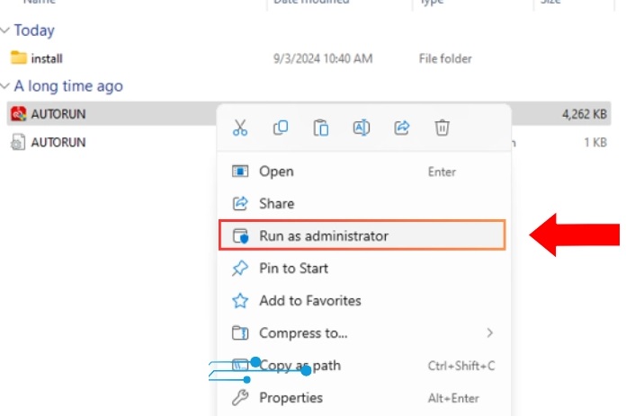 Bấm chọn vào file này để khởi chạy trình cài đặt