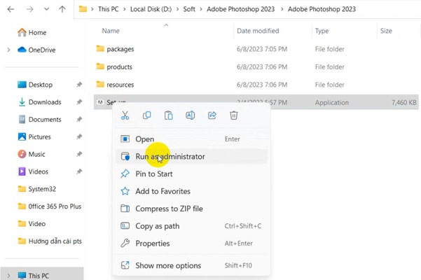 Chọn Run as administrator để khởi chạy phần mềm Chọn Run as administrator để khởi chạy phần mềm
