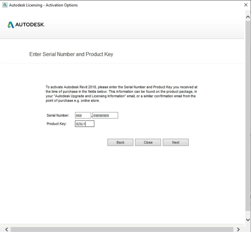 Nhập Serial Number và Product Key, sau đó nhấn “Next” để tiếp tục Nhập Serial Number và Product Key, sau đó nhấn “Next” để tiếp tục