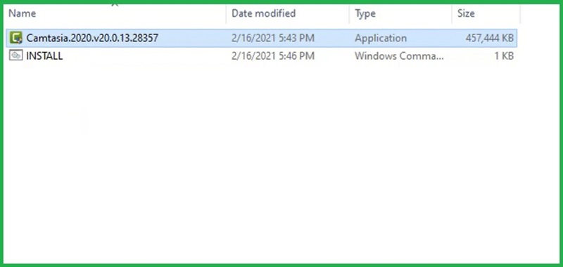 Nhấp chuột phải vào file và chọn “Extract to Camtasia.2020.v20” để giải nén