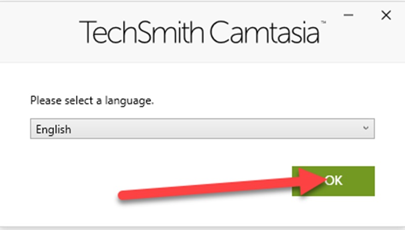 Chọn ngôn ngữ “English” và nhấn “OK” để tiếp tục cài đặt Chọn ngôn ngữ “English” và nhấn “OK” để tiếp tục cài đặt