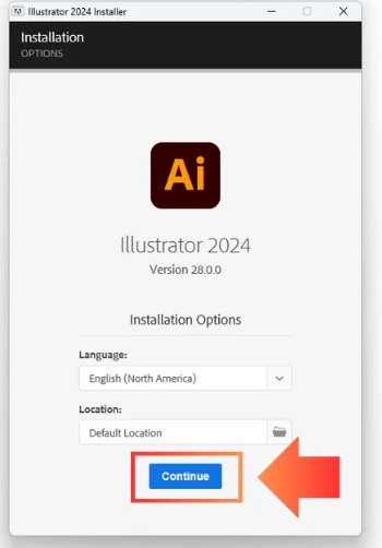 Chọn ngôn ngữ thích hợp rồi tiếp tục cài đặt