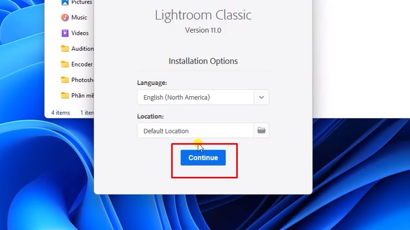 Chọn ngôn ngữ rồi bấm chọn Continue Chọn ngôn ngữ rồi bấm chọn Continue