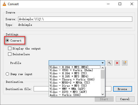 Chọn “Convert” trong phần Settings Chọn “Convert” trong phần Settings