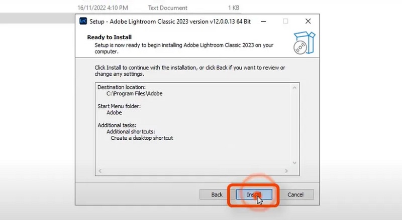 Chọn vào mục Install để bắt đầu