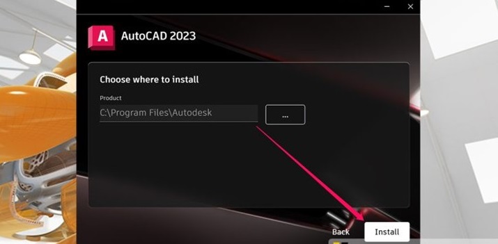 Chọn ổ đĩa (nên để mặc định ổ C) rồi nhấn Install để cài đặt Chọn ổ đĩa (nên để mặc định ổ C) rồi nhấn Install để cài đặt