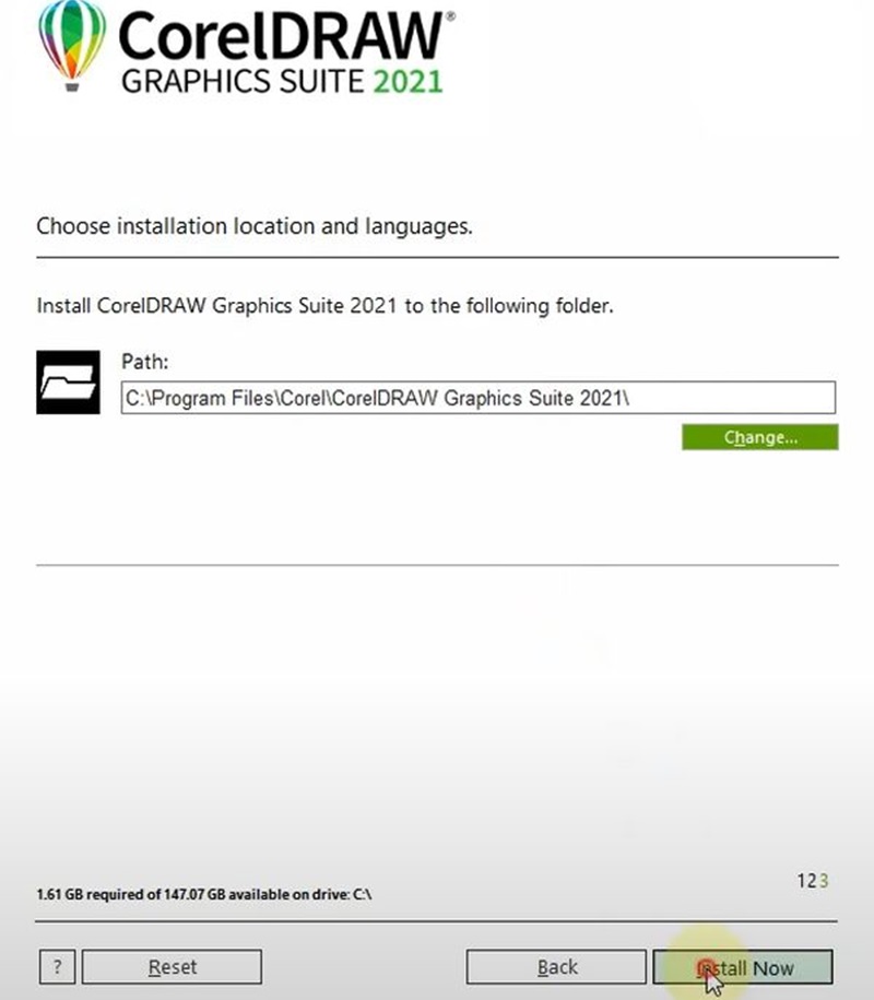 Chọn thư mục lưu trữ rồi nhấn Install Now để cài đặt phần mềm Chọn thư mục lưu trữ rồi nhấn Install Now để cài đặt phần mềm