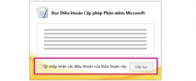 Tích vào ô “I accept the terms of this agreement” rồi nhấp vào mục “Continue” Tích vào ô “I accept the terms of this agreement” rồi nhấp vào mục “Continue”