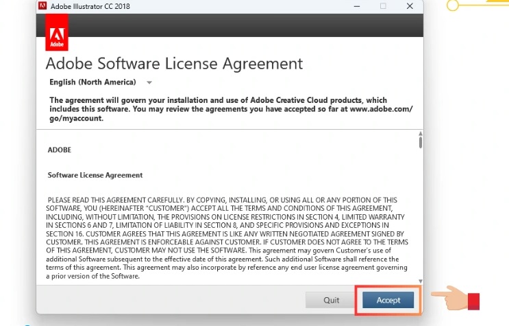 Chọn Accept Chọn Accept