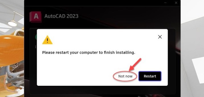Cài đặt tự động, chọn "Not now" nếu có yêu cầu khởi động lại máy Cài đặt tự động, chọn "Not now" nếu có yêu cầu khởi động lại máy
