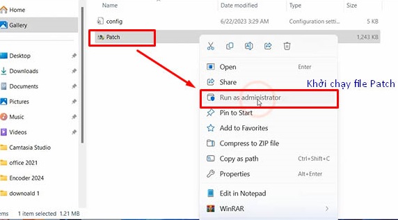 Tiếp theo chính là khởi chạy file Patch Tiếp theo chính là khởi chạy file Patch
