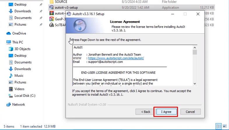Chọn vào mục I Agree để đồng ý
