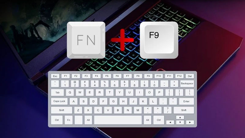 Nhấn tổ hợp Fn + F9 để bật đèn nền laptop Acer Nhấn tổ hợp Fn + F9