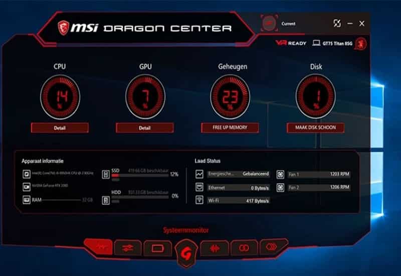 Chọn màu sắc, hiệu ứng đèn và nhấn áp dụng Mở Dragon Center hoặc MSI Center, vào mục Mystic Light