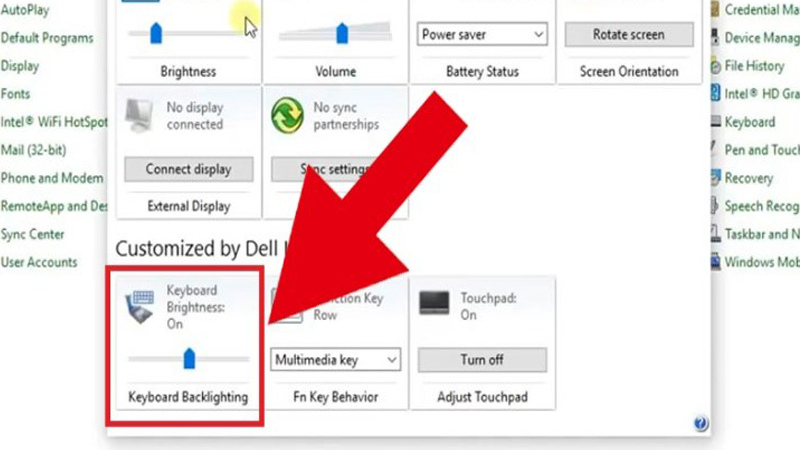 Vào Windows Mobility Center để kích hoạt đèn bàn phím