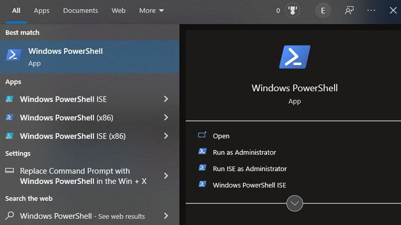 Nhấn Windows + X và chọn mục Windows PowerShell Nhấn Windows + X và chọn Windows PowerShell