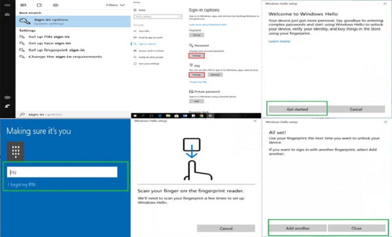Cài đặt vân tay cho mẫu laptop Dell win 10