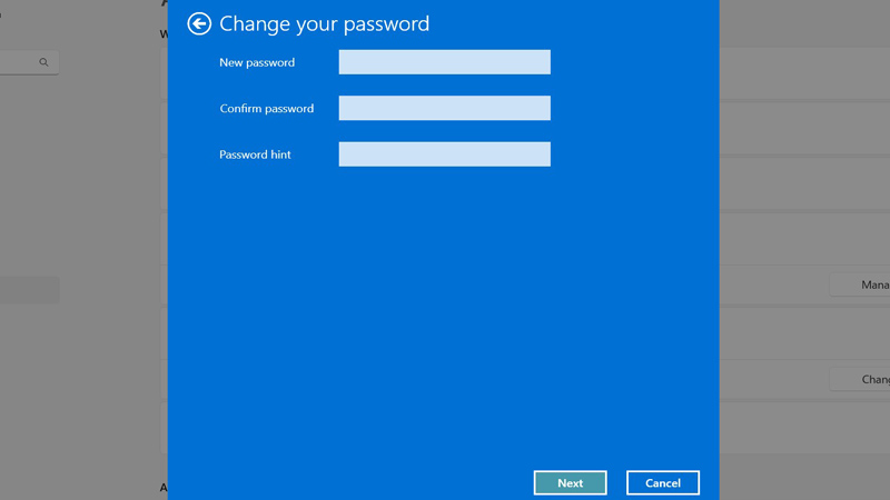 Để trống tất cả các ô và nhấn Next rồi chọn Finish Để trống tất cả các ô và nhấn Next