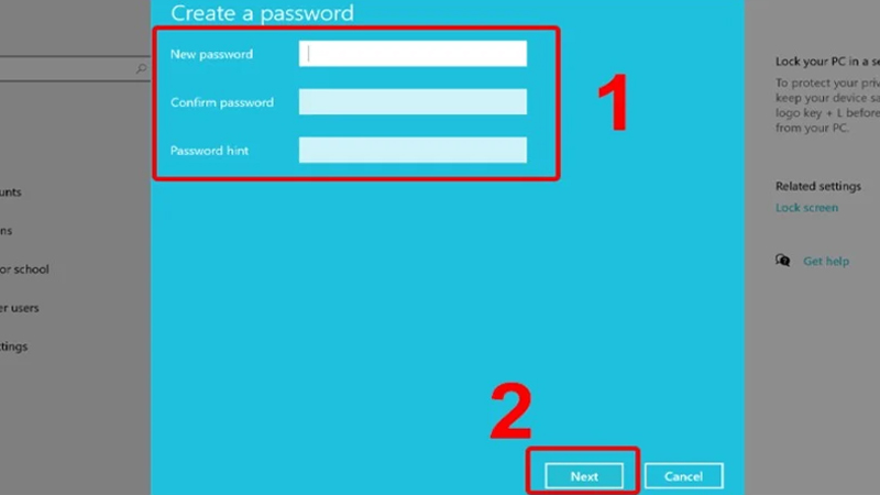 Nhập mật khẩu và ấn xác nhận lại mật khẩu Nhập mật khẩu mới và ấn xác nhận