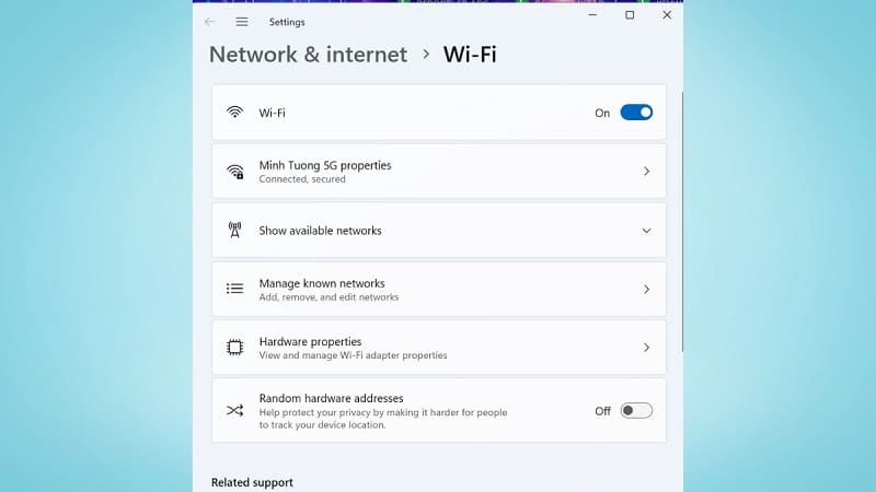 Trong tab hãy gạt công tắc WiFi sang chế độ On Trong tab hãy gạt công tắc biểu tượng WiFi sang On