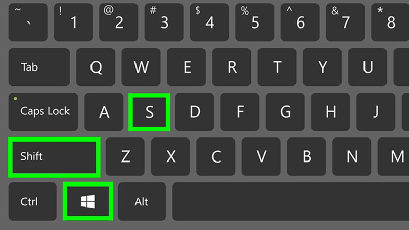 Nhấn tổ hợp 3 phím là Windows + Shift + S để chụp ảnh màn hình Nhấn tổ hợp 3 phím là Windows + Shift + S