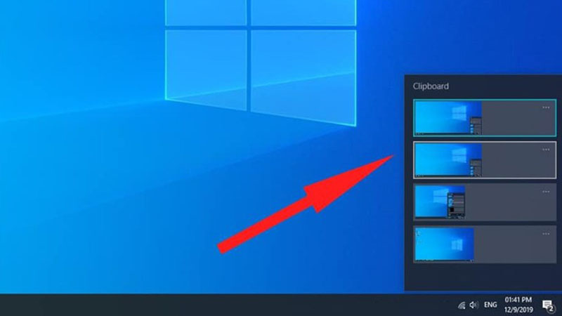 Sau khi chụp, ảnh màn hình sẽ được sao chép trong mục Clipboard Ảnh màn hình sẽ được sao chép trong Clipboard