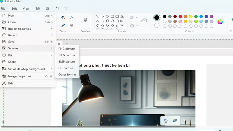 Nhấn tổ hợp phím Alt + PrtSc rồi mở Paint và dán hình ảnh đã chụp vào Nhấn tổ hợp phím Alt + PrtSc rồi mở Paint và dán