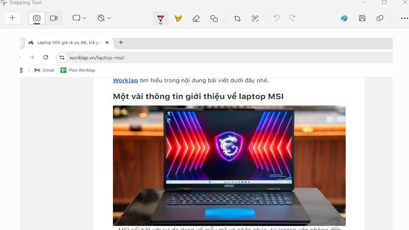 Nhấn Ctrl + S để thực hiện lưu ảnh chụp màn hình laptop MSI Nhấn Ctrl + S để thực hiện lưu ảnh