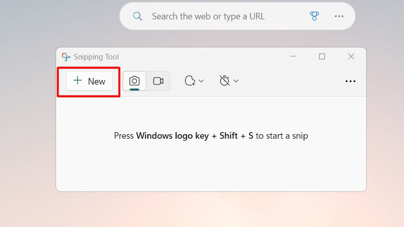 Chọn New để chụp màn hình laptop HP Chọn New để chụp màn hình laptop