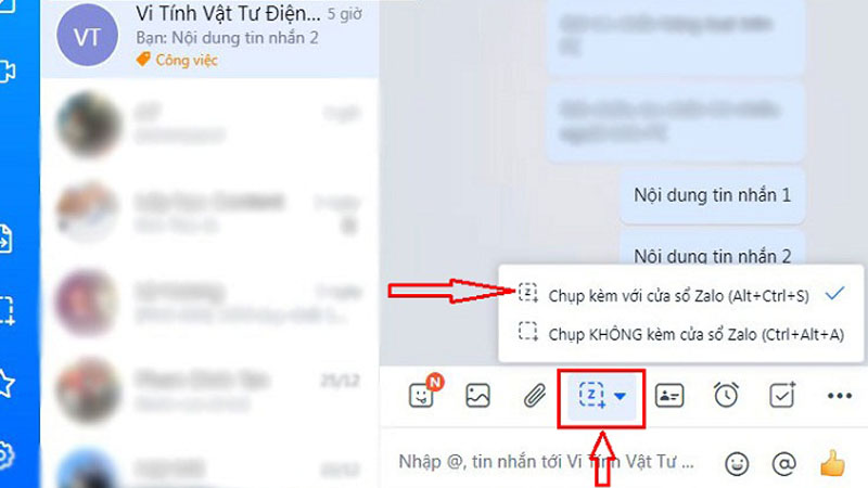 Trên giao diện Zalo PC, nhấn tổ hợp phím Ctrl + Alt + S Nhấn tổ hợp phím Ctrl + Alt + S
