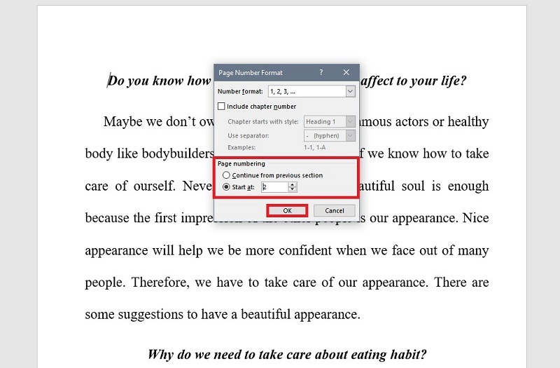 Nhập con số mà bạn muốn vào ô như hình