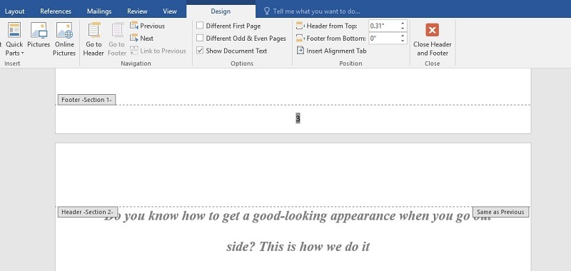 Bây giờ bạn hãy kéo lên trang bìa, xóa số trang ở đó đi