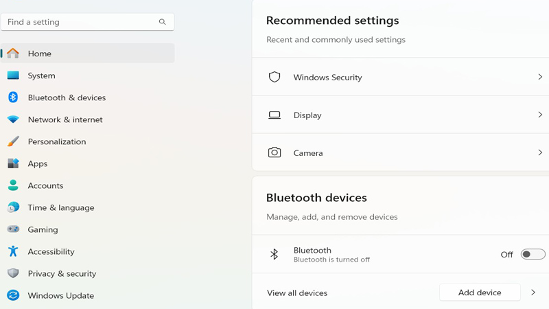 Nhấn Windows + I hoặc từ Start để vào Settings Nhấn Windows + I