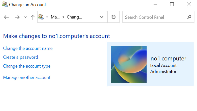 Chọn tài khoản muốn đổi mật khẩu, sau đó nhấn Change password Chọn tài khoản muốn đổi mật khẩu