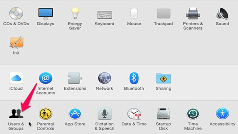 Chọn Users & Groups